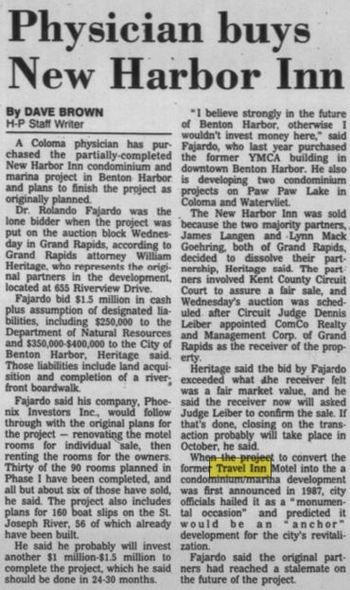 Travel Inn (Hills Travel Inn, New Harbor Condominiums) - Sepy 1989 New Owner (newer photo)